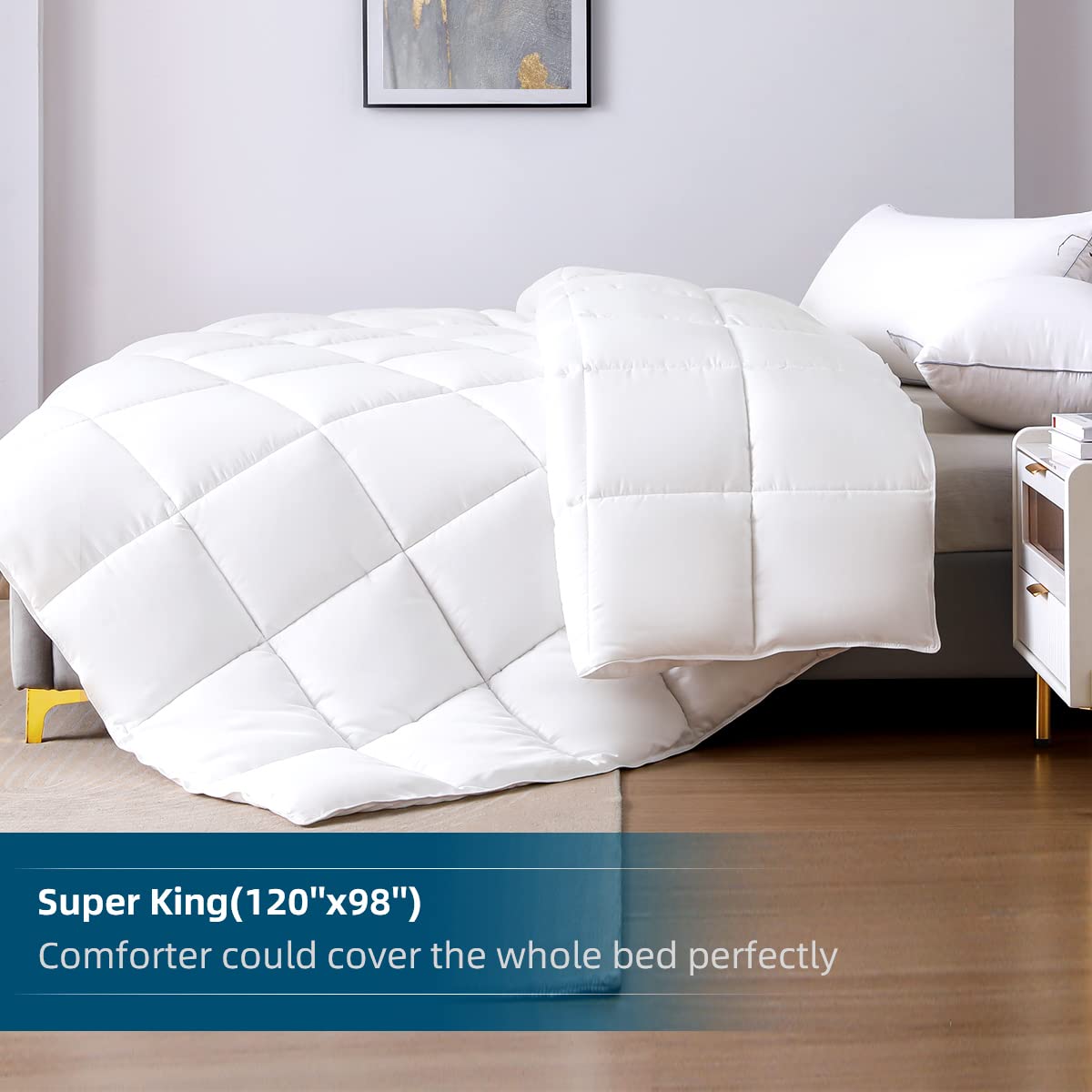 Soft Oversized King Comforter 120"x98"Extra Large Lightweight Down