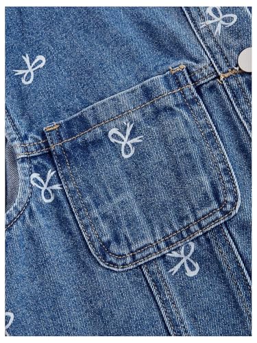 MakeMeChic Women's Bow Denim Vest Button Down Sleeveless Y2k Jean Tops3