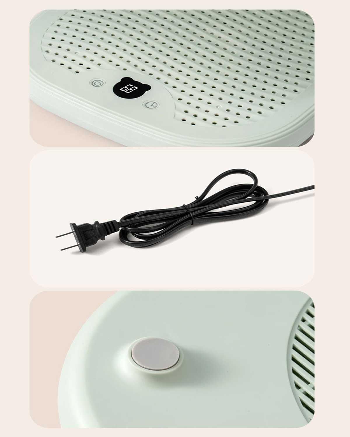 Scaldapiedi Elettrico Scaldapiedi Elettrico in grafene Scaldapiedi Elettrico per Piedi con 5 impostazioni di Calore, Scaldapiedi elettrici riscaldati con Timer da 2 a 8 Ore per Let