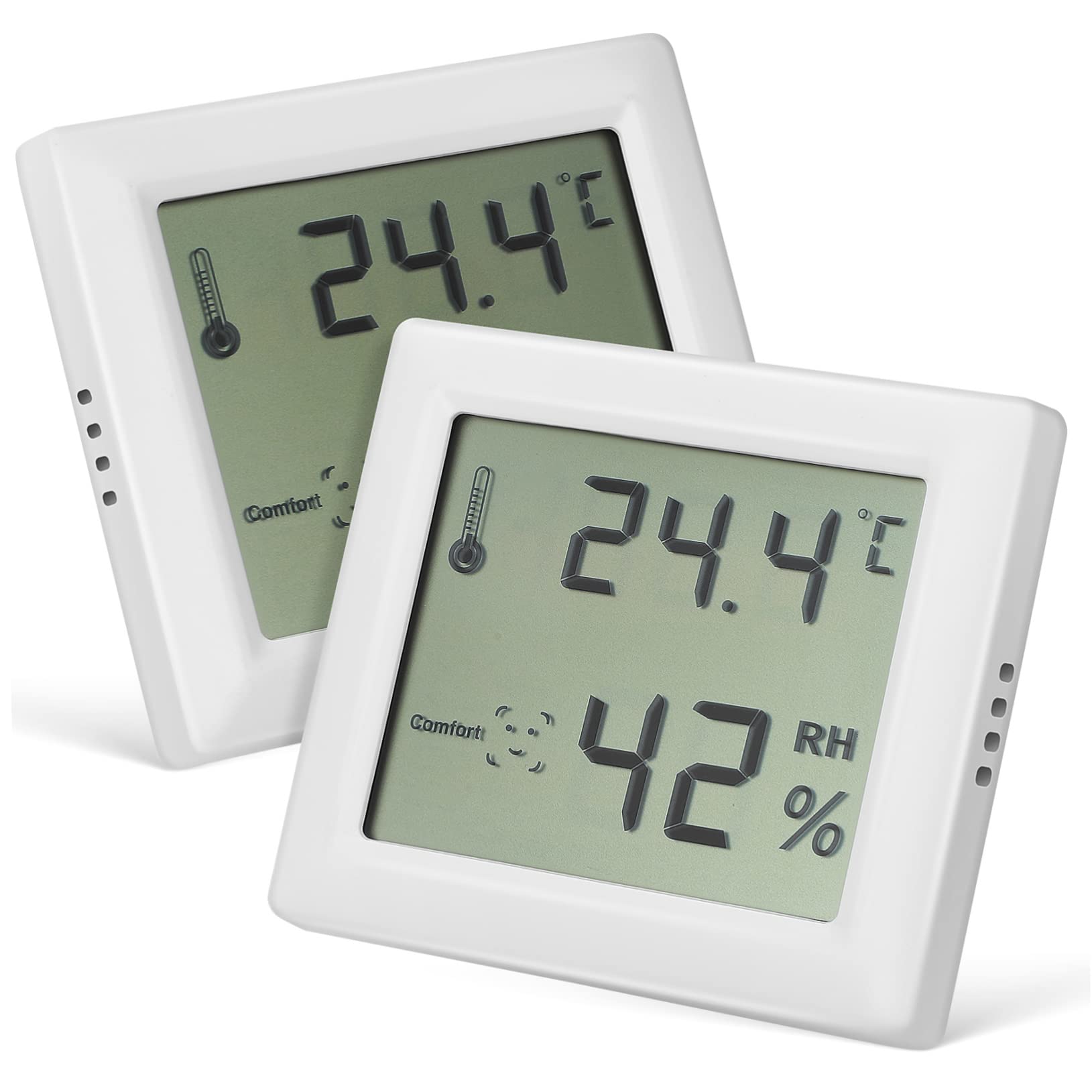 Baluue 4stücke Hygrometer Und Thermometer Für Innenräume Temperatur Und Feuchtigkeitsmonitor Mit Großem Lcd-display Präziser Messung Für Wohnräume Und Gewächshäuser
