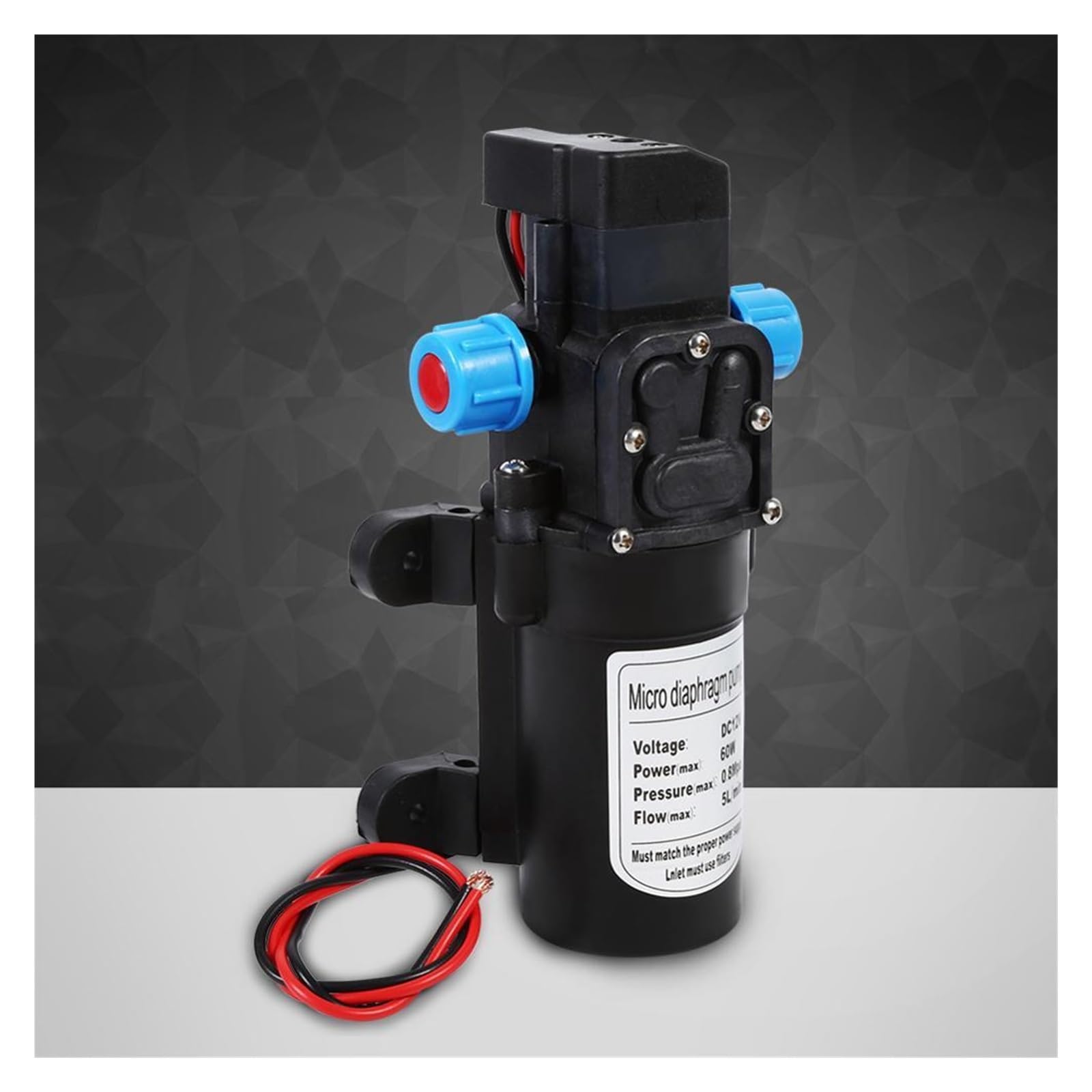 Pompa Acqua Pompa Acqua autoadescante DC 12V Pompa Acqua a Membrana Pompa ad Alta Pressione 60W 115Psi Pompa Boost autoadescante for Auto Giardino Domestico