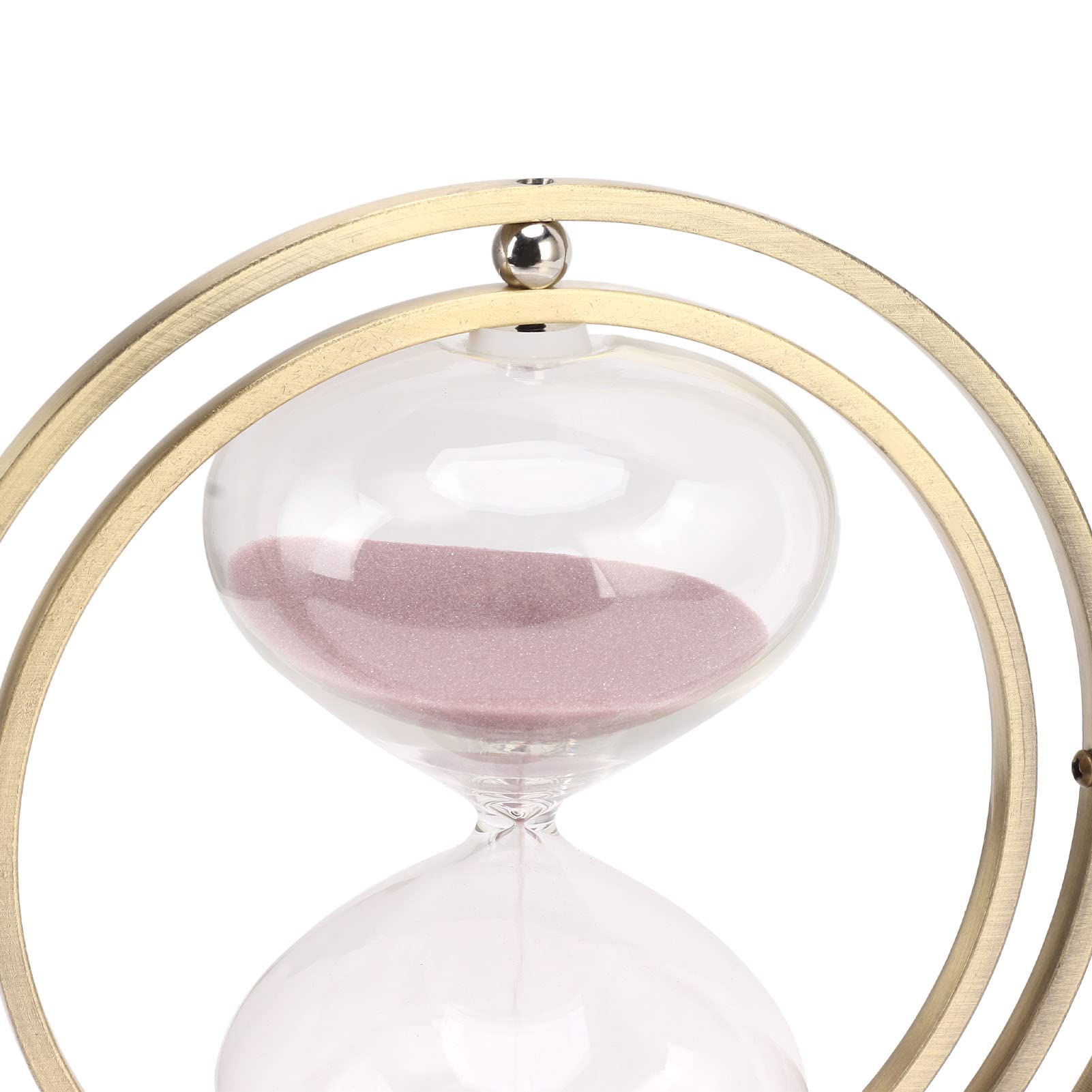 Adorno de Reloj de Arena con Forma de Globo, Reloj de Arena Blanco Giratorio Antiguo, Reloj de Arena de Metal de 60 Minutos para Sala de Estar, Dormitorio, Estante para(M (2.8 X 2 X 2.2in)-30 minutos)