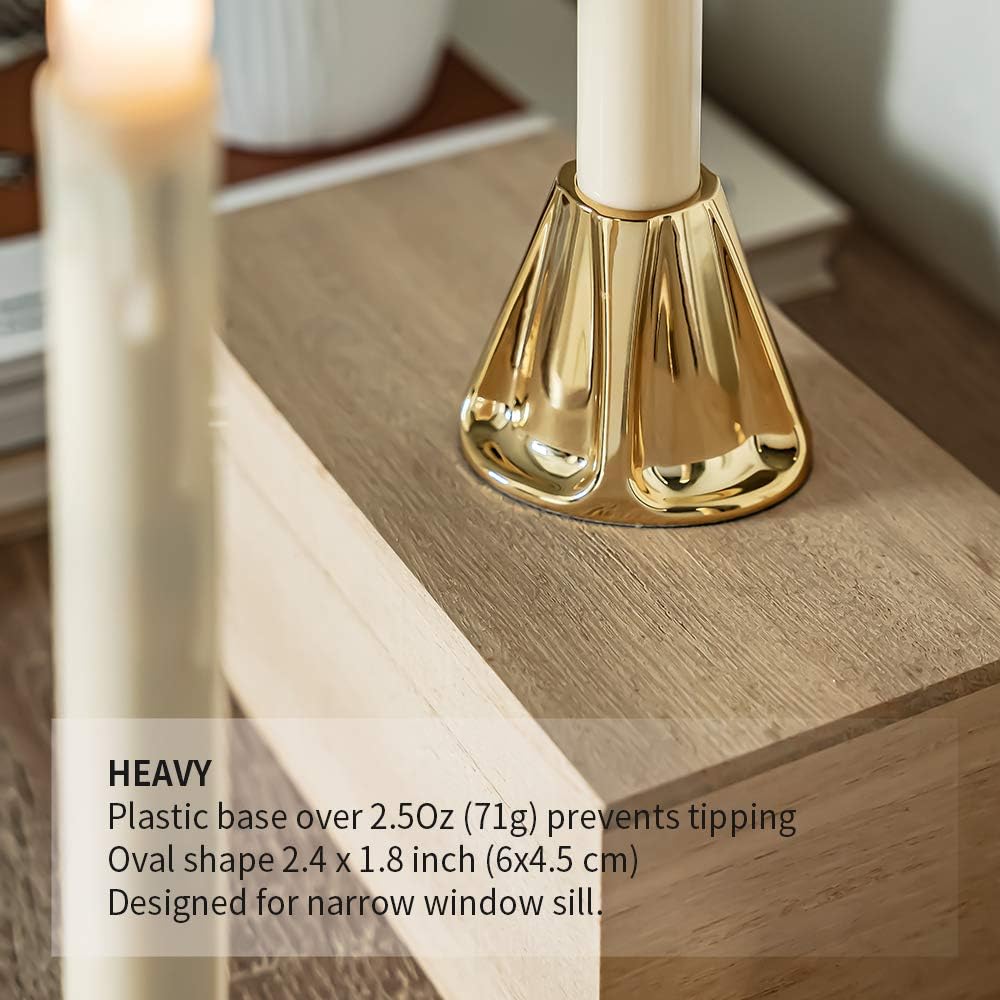Battery Operated LED Window Candles with Simulation Flame, Super Bright Bulb, IR Multi Function, 10.6 Inches Tall (Pack of 4, Brass) : Tools & Home Improvement