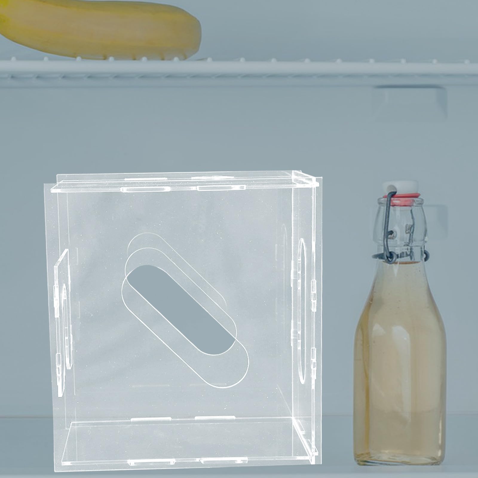 STOBAZA Gefrierorganizer für Muttermilchbeutel Aufbewahrungsbox für Muttermilch zum Einfrieren Acryl Transparent Tragbarer Griff Leicht zu Reinigen für Muttermilchbeutel und Lebensmittel