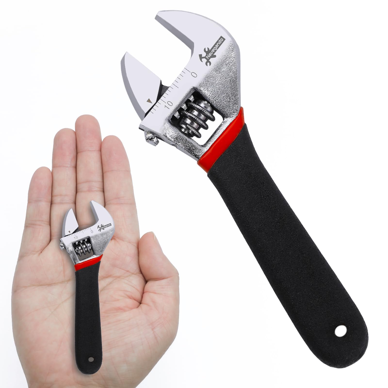 Navegando 4 Inch (100mm) Adjustable Spanner | Hardened Steel Mini Pocket Wrench for Tight Spaces | Fits 6-13mm Nuts/Bolts, Ideal for Household DIY, Quick Home Repairs & On-the-Go Fixes