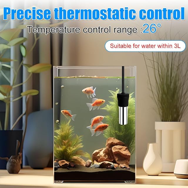 Foto 3 de 7 de MiOYOOW - Calefacción sumergible para acuarios metálicos, 5/10/20 W, mini termostato de acuario USB…