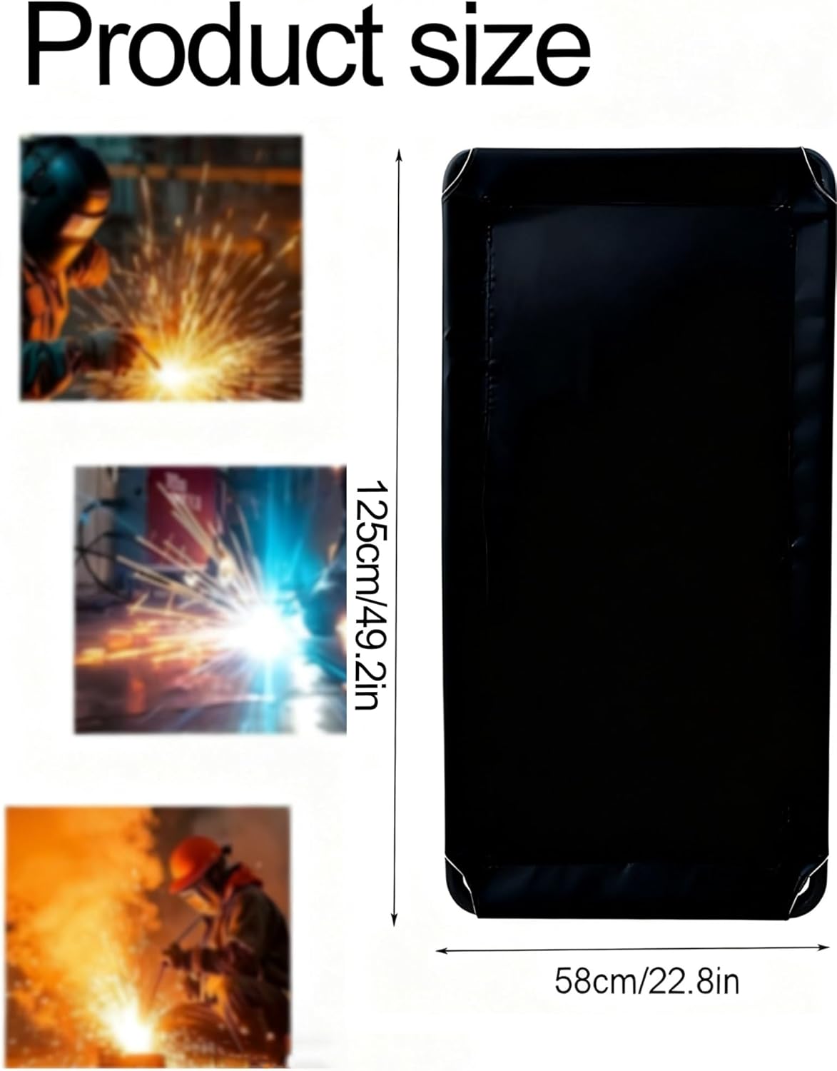 H125cm Welding Screen with Frame 2pcs,Flame-Resistant Welding Curtain,Portable Welding Protection Screen for Workshop and Industrial Use