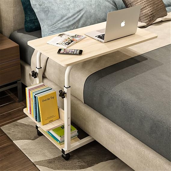 WANLIAN Rolling Laptop Table Lap Desk for Laptop Rolling Cart Tilting Overbed