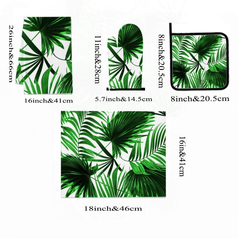 Set di accessori e decorazioni da cucina con foglie di palma tropicale 9