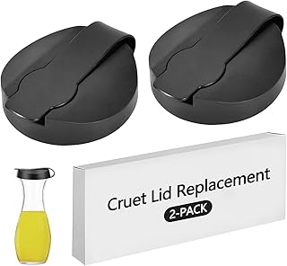 2-Pack Replacement Lids For Good Seasons Salad Dressing Cruet Glasses,Food-Grade Plastic,Tight Fit & Closeable Cap