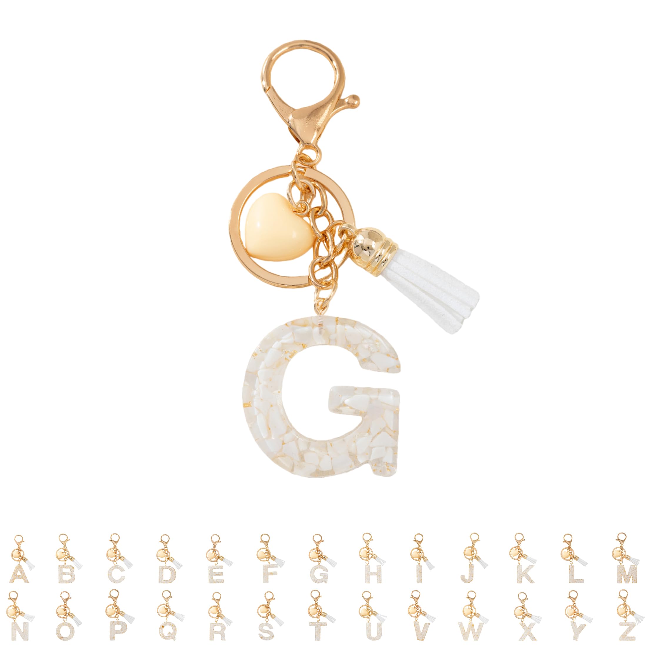 Llaveros Letras Corazón Blanco, Regalo Original para Novia,Llaveros Personalizados con Iniciales para, Porta Llaves Romántico para Mochila y Coche — view 12