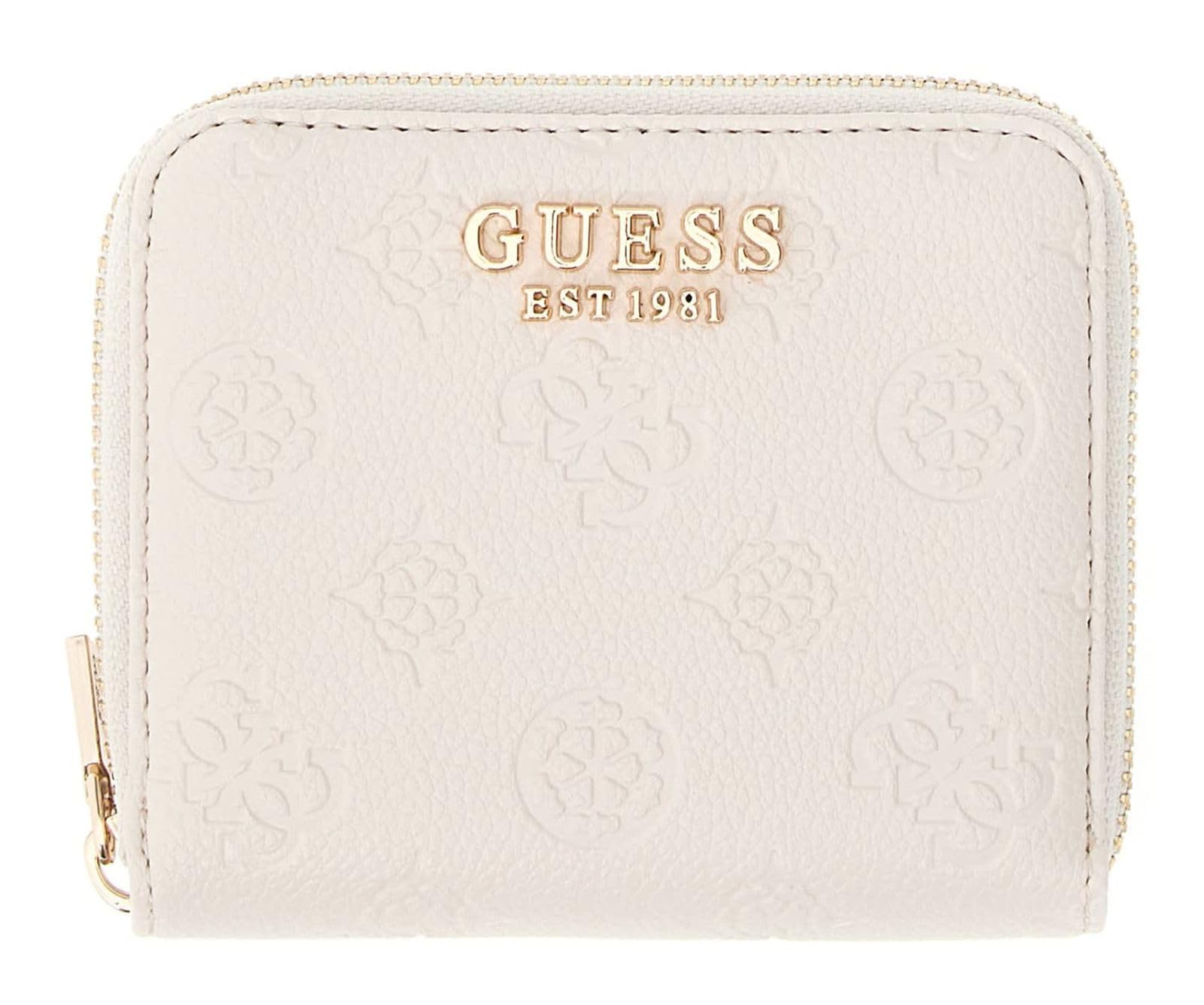 GUESS Geldbörse Ella Logo SLG Zip Around Stone Logo Creme