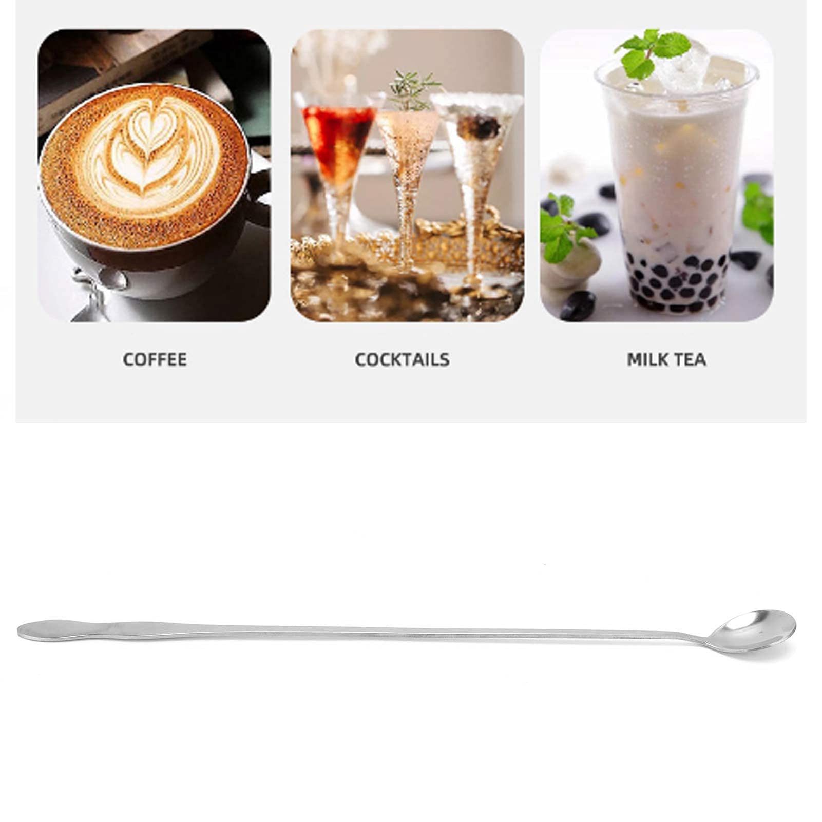 Bar Spoon Cocktail Mixing Spoon, 2PCS Cocktail Spoon Long Handle Cocktail Stirrers Drink Stirrer Drink Mixing Spoon Stir Sticks for Coffee Bar Kitchen Utensil Cutlery Tableware