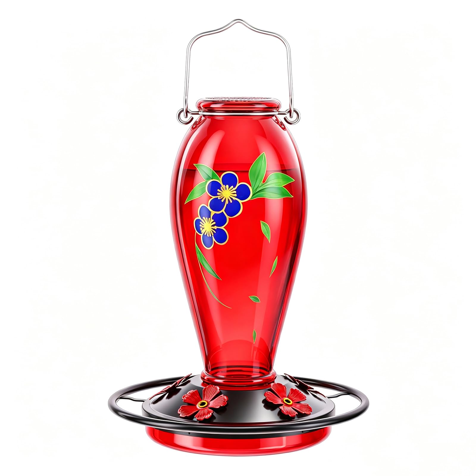 24 OZ Hummingbird Feeder with Floral Decals