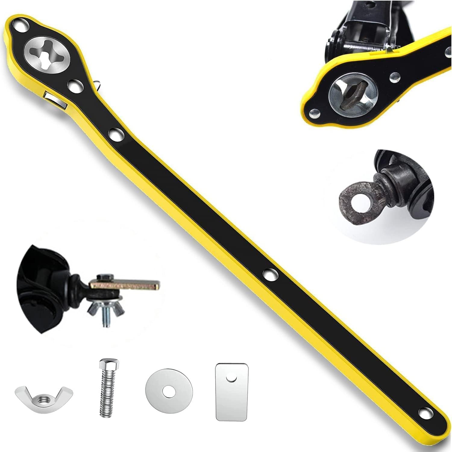 Universal Car Jack Ratchet Wrench, 360 Forward and Reverse Knob, Labor-Saving Scissor Jack Lift Speed Handle Tool, Tire Wheel Jack Wrench-image-4
