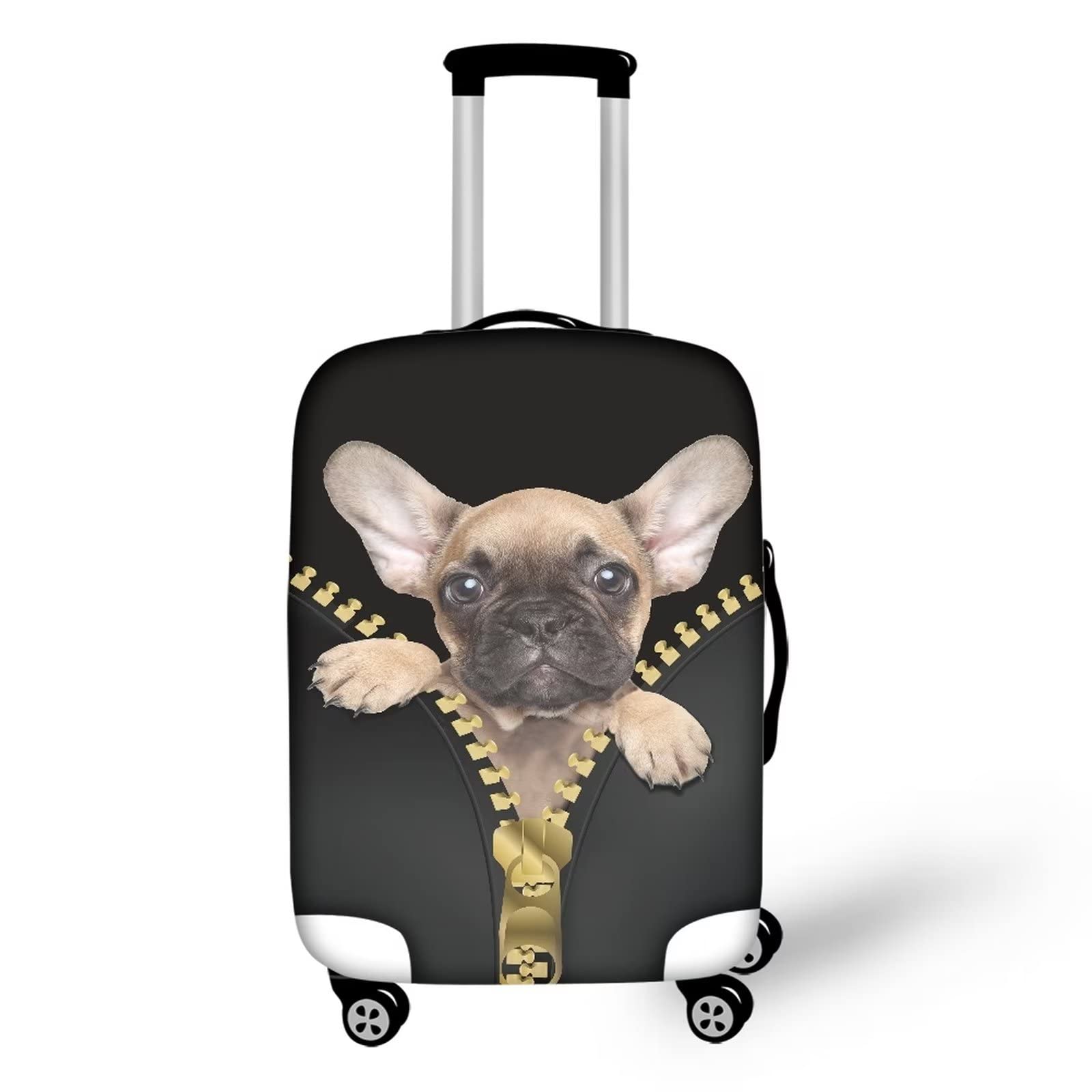 Coloranimal Pug Dog Luggage Cover Suitcase Protector Cover Trunk Case Washable Thickened Spandex Elastic Baggage Protective Bags