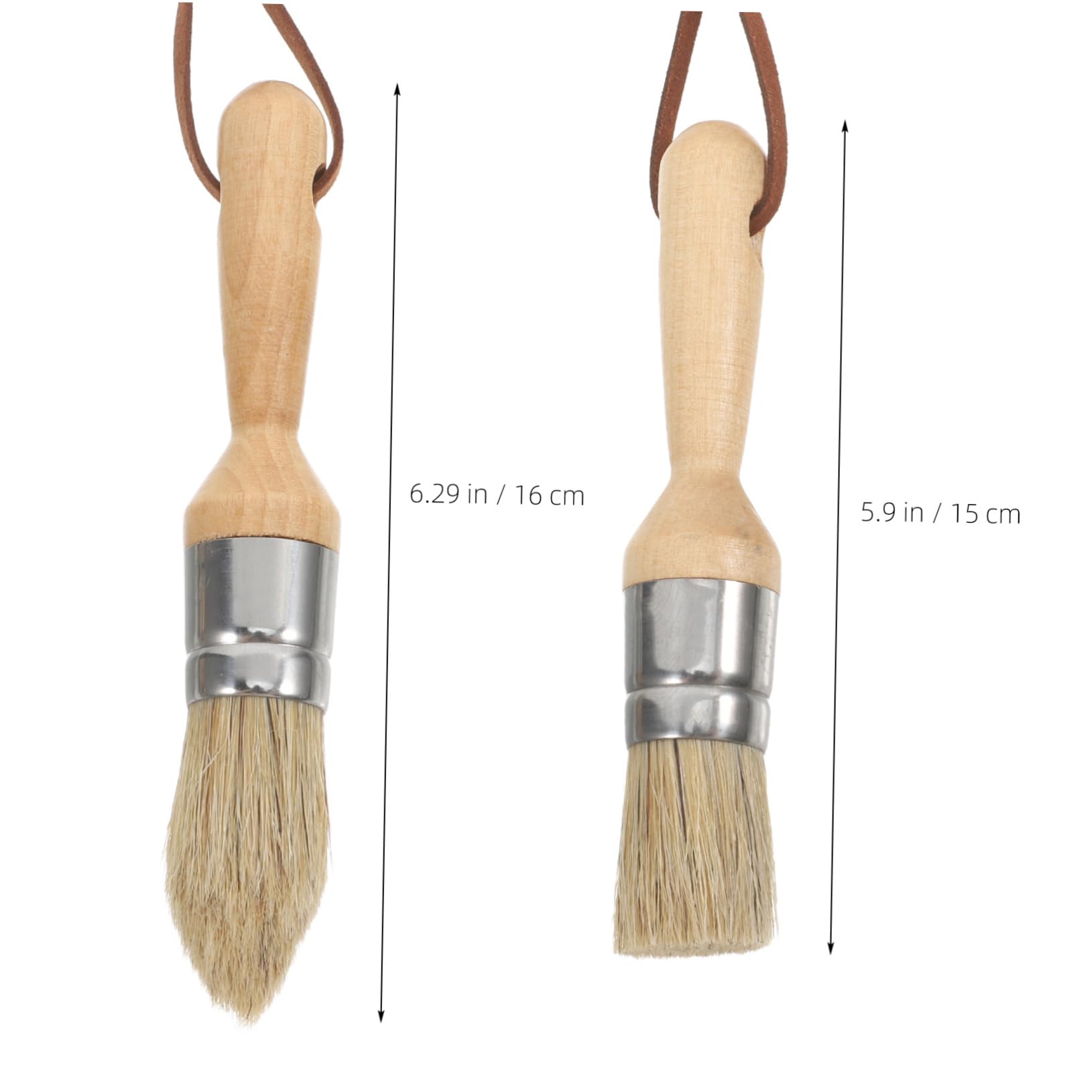 Holibanna 3-Piece Paint Brush Set – Bristle Brushes With Wooden Handles, Ideal For Home Painting, Furniture, Walls & Automotive Detailing