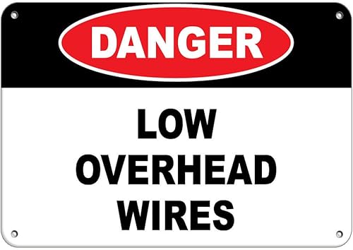 Etiqueta engomada del vinilo de la etiqueta engomada del peligro de los alambres bajos de arriba de Peligro 8"