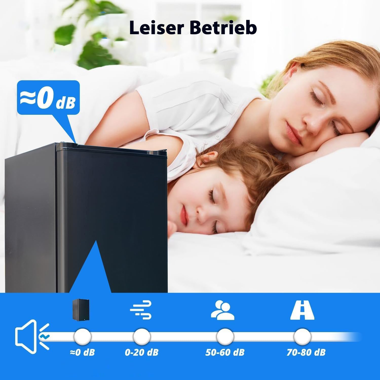 Camping Kühlschrank 12V 230V, 50L Campingkühlschränke Mit Schloss und Wendetür, Leiser Absorber Kühlschrank für Camping, Wohnwagen, Wohnmobil, Haus, Büro, Hotel, Schwarz