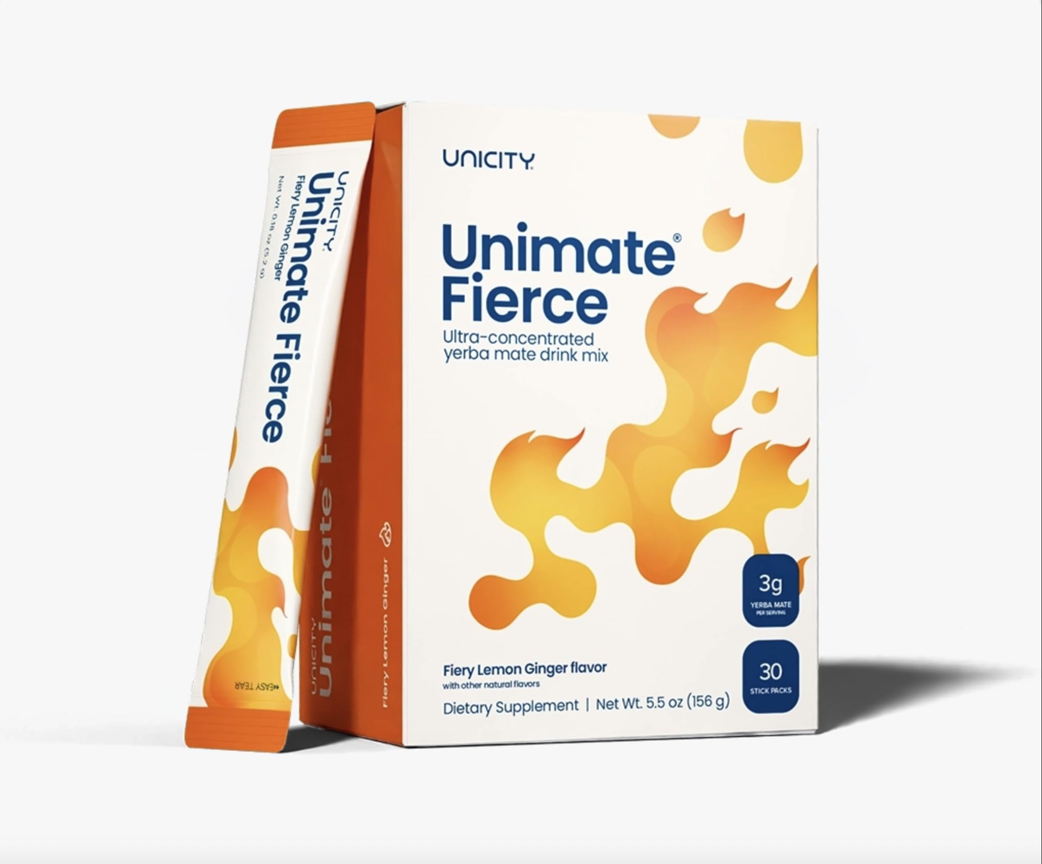 UNIMATE FIERCE STICK PACKS - Great Tasting - Ultra Concentrated Yerba Mate Drink Mix (30 Packets). Dietary Supplement. Healthy Alternative to Coffee and Energy Drinks (30-Day Supply)