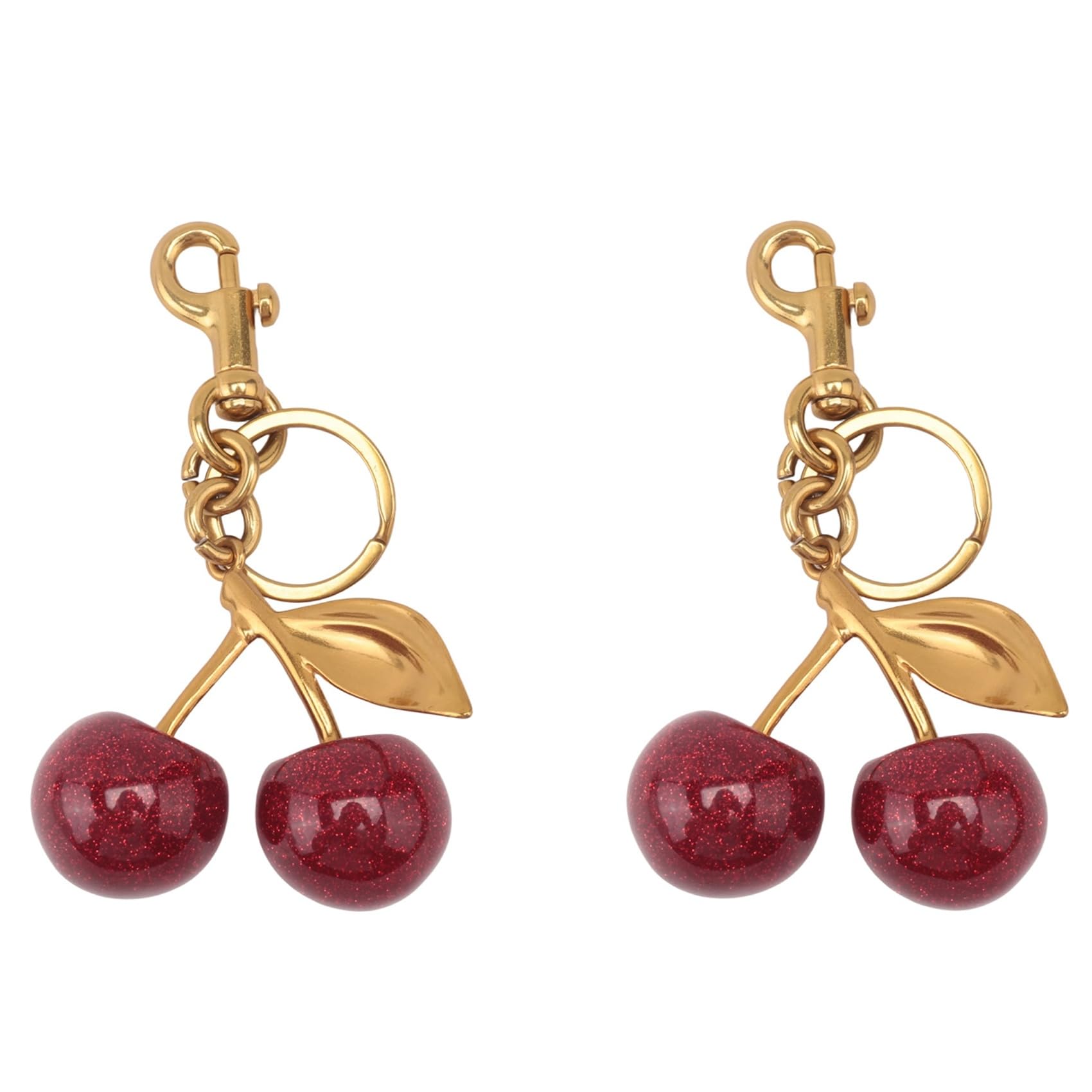 Hndhbfgrt 2X Cherry Bag Charm and Keychain Accessory Purse Charm -Perfect Fashion Addition for Everyday Style and