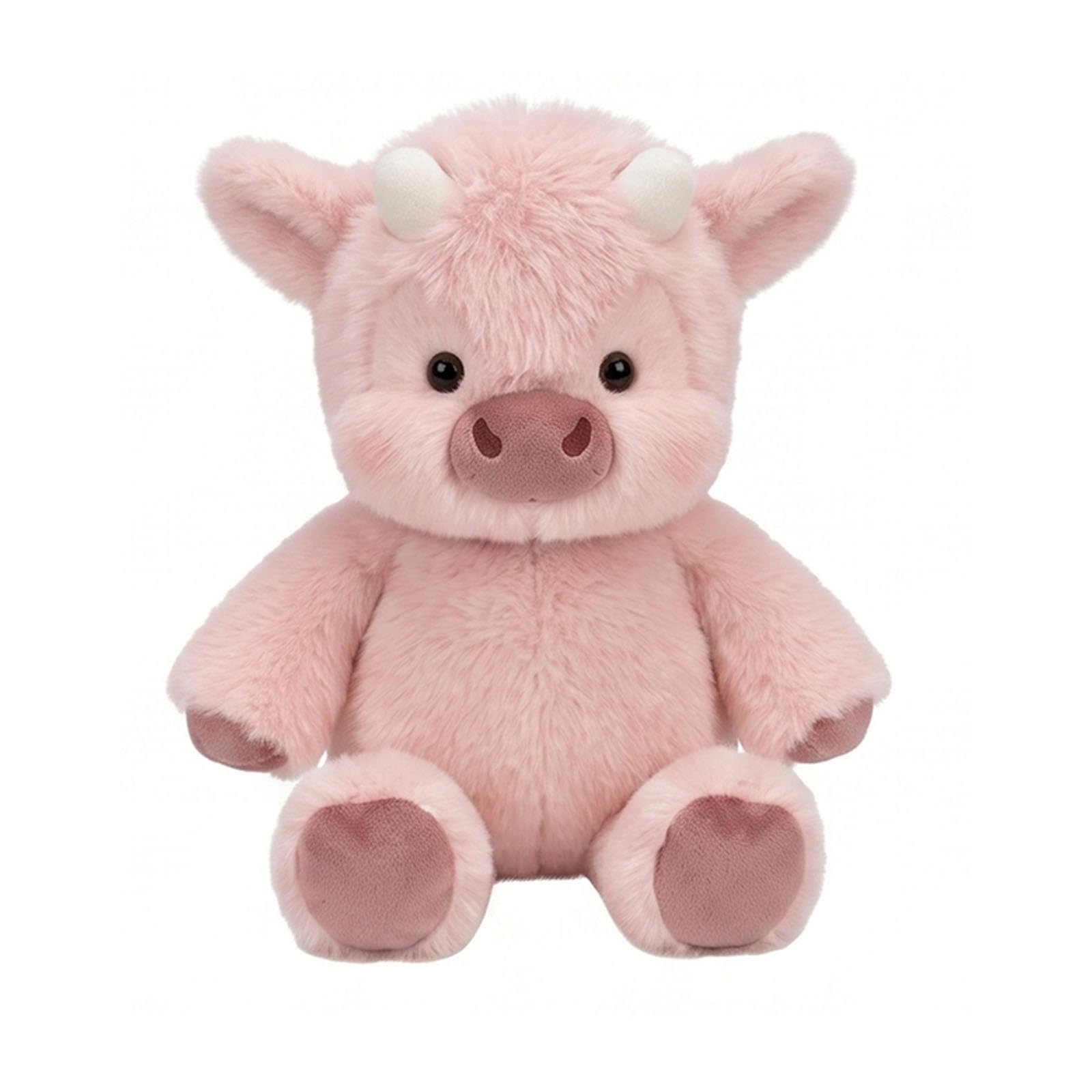Super Soft Fluffy Running Plushies, Running Stuffed Animal, Cute Highland Cow Plush Toy for Adults Gift (Pink,17.71'')