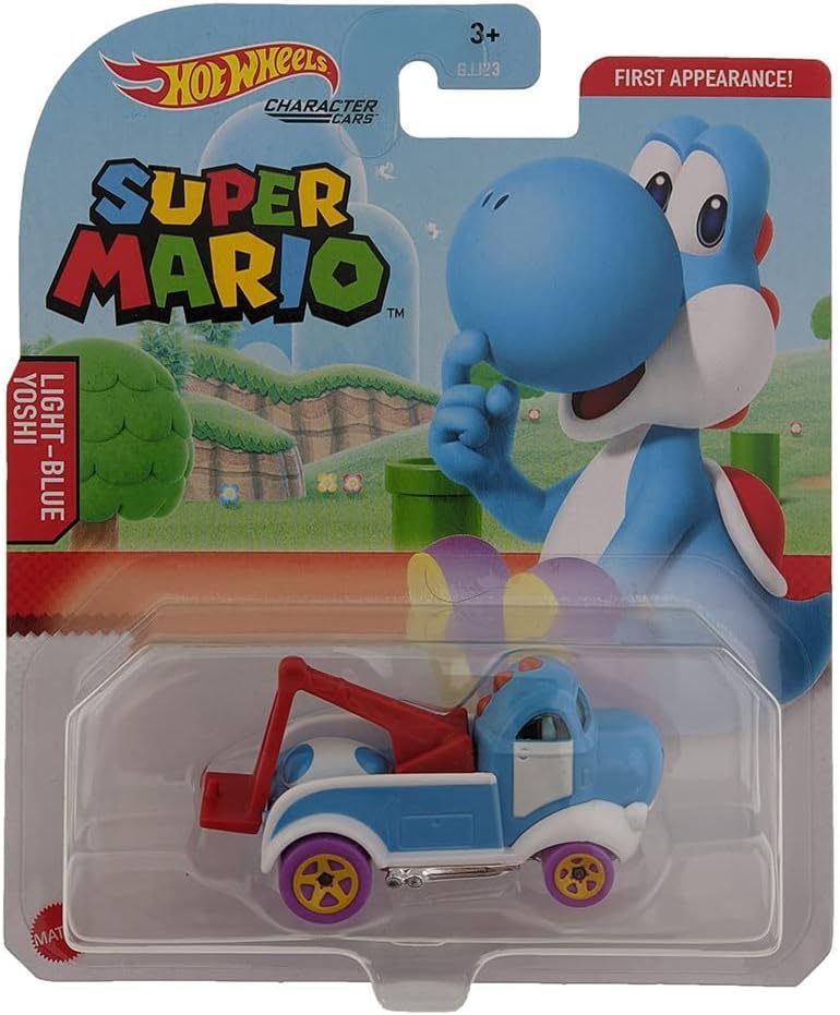 Hot Wheels Super Mario Light Blue Yoshi miniatura 5
