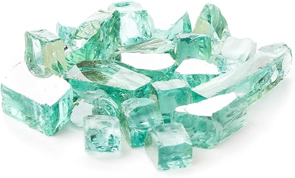 SuperMoss 24495 Reflective Fire Glass Elegant 1/4" to 1/2" Fire Pit Glass Rocks for Indoor and Outdoor Fireplaces, 12oz, Patina Green