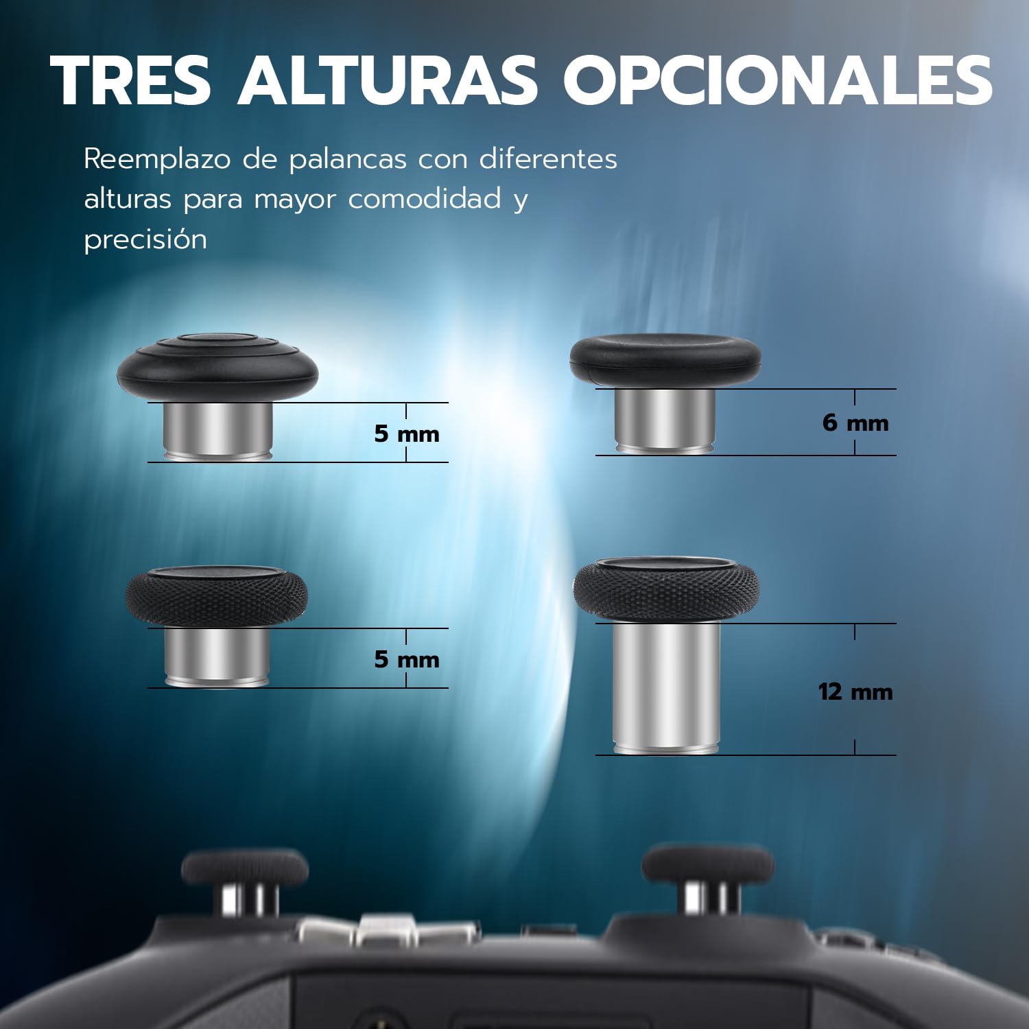 Mcbazel Kit 13 en 1 con Palancas de Metal para Xbox Elite Series 2, Kit de Reemplazo con Botones Magnéticos, 6 Palancas Magnéticas, 4 Paletas Traseras y 2 D-Pads para Xbox Elite Series 2, Plata