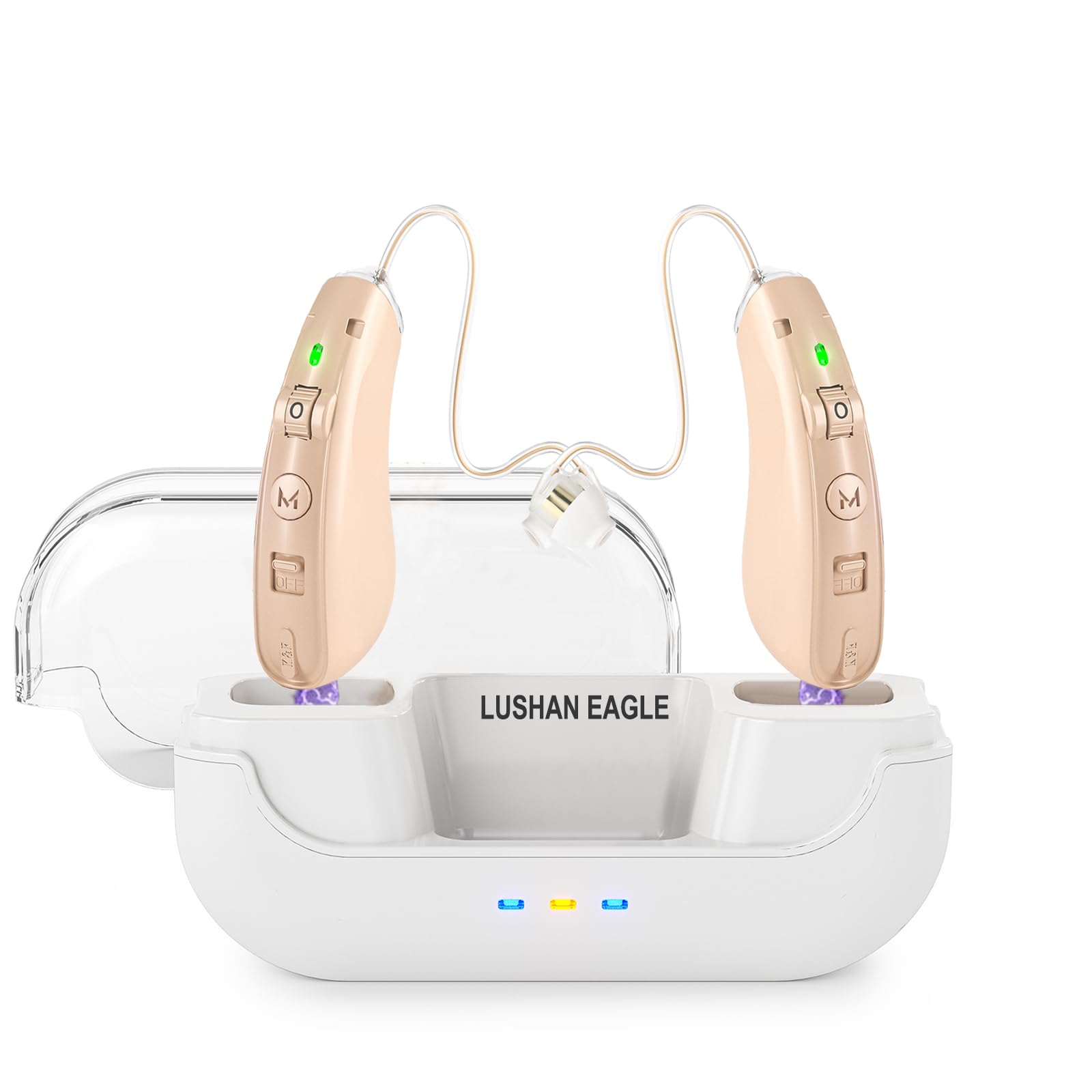 LUSHAN EAGLE Amplificador de sonido con soporte para cuello, auriculares Bluetooth digitales de 16 canales para un sonido más fuerte recargable