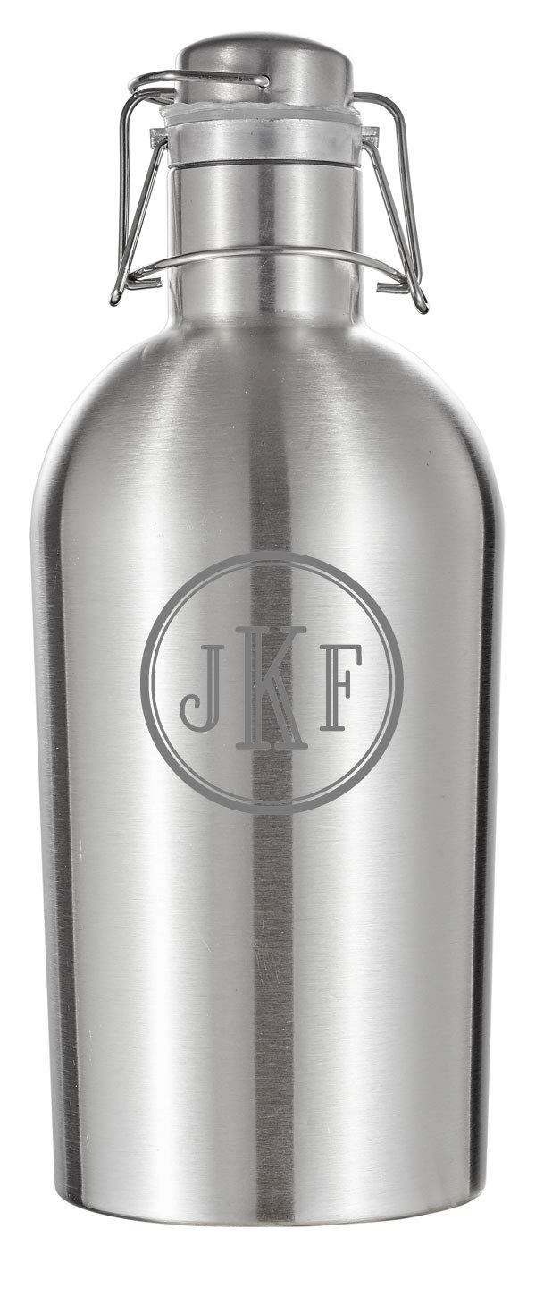 Personalized Visol 64 oz. Cassis Double Wall Insulated Beer Growler - Free Engraving (Roman Monogram)