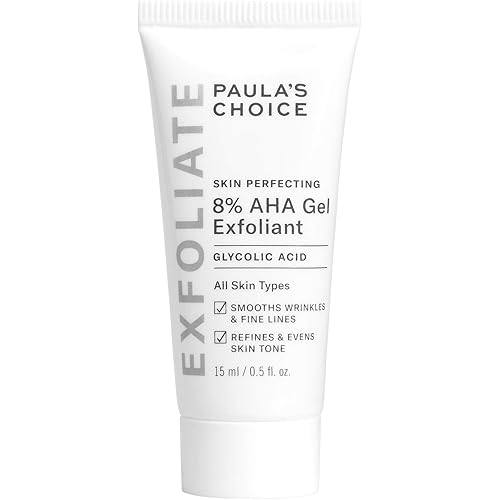 Paula's Choice SKIN PERFECTING 8% AHA Gel Exfoliant with Glycolic Acid Soothing Chamomile & Green Tea, Travel Size Leave-On Gentle Exfoliator, 0.5 oz