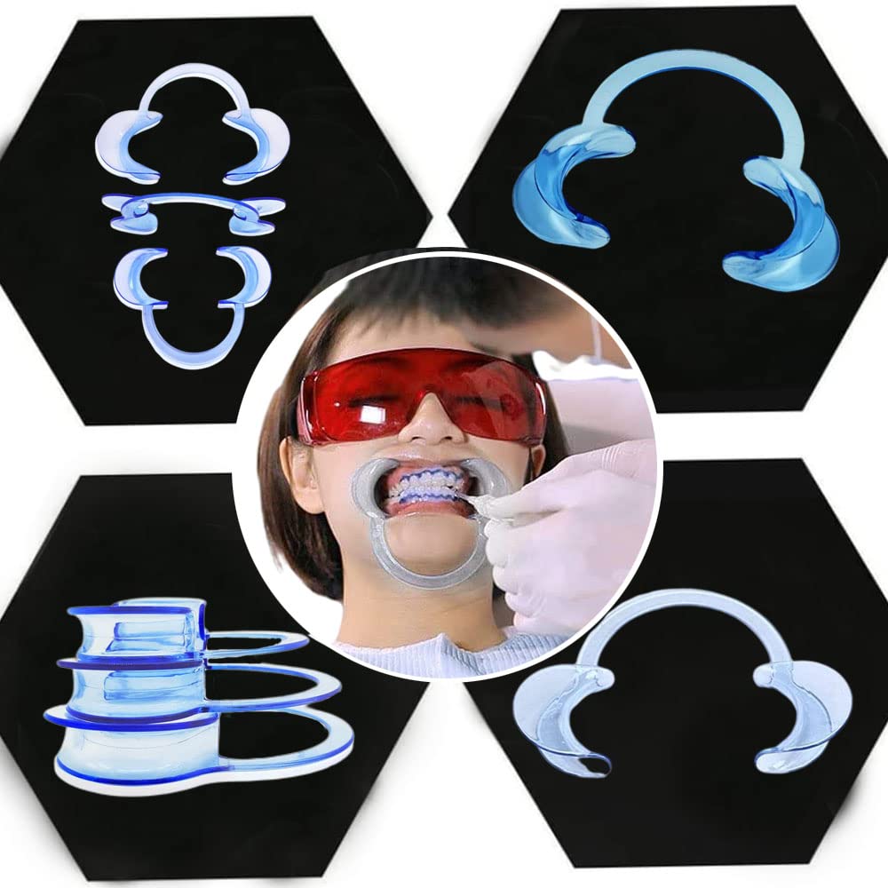 Abridor de Boca Dental Retractor de Mejilla Intraoral 20 Piezas para Blanqueamiento de Dientes Azul