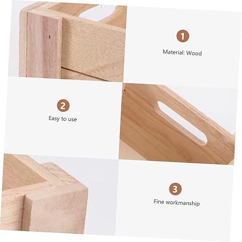Miniatura 9 de Cesta de almacenamiento de escritorio de madera, organizador de mesa, cajas de madera en blanco, cajas de madera decorativas, almacenamiento de