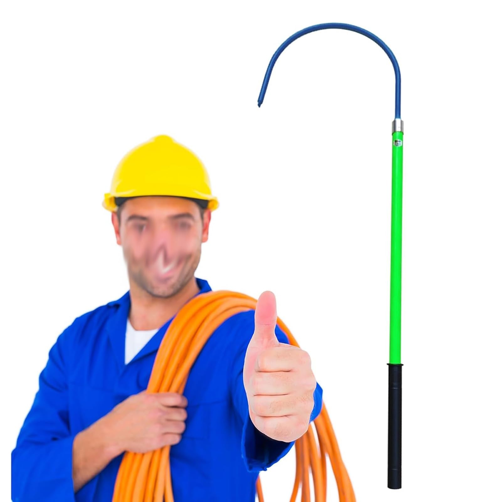 Lightweight Insulated Rescue Hook, Rescue Hook For Firefighters And Electricians With Electric Shock Protection, 10 Kv–220 Kv High Voltage Rescue Hook, 1 M, 1.5 M, 2 M, 3,Green-1m/39.4in/3.3ft