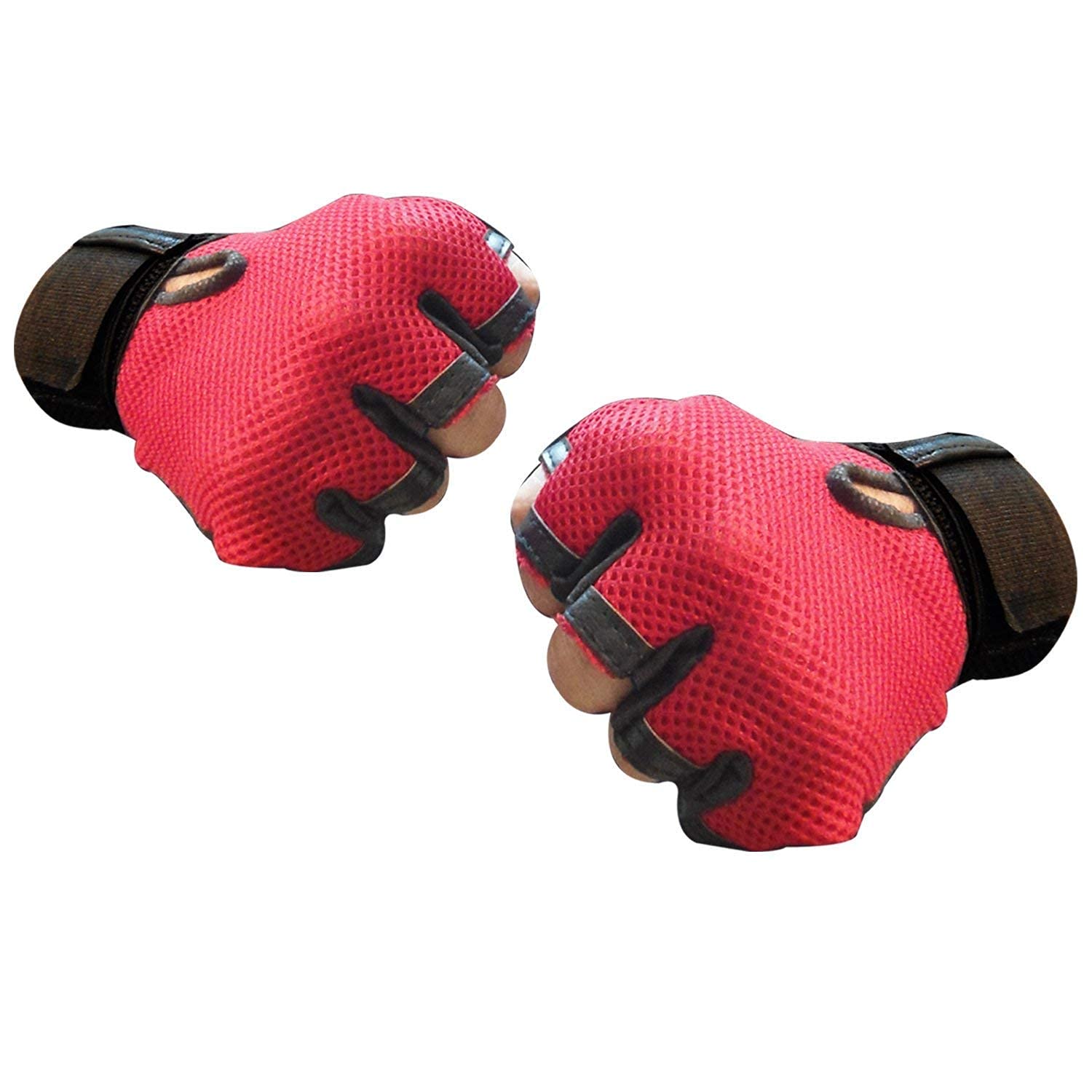 GymWar PU Leather Gym Gloves with Wrist Support Band for Weight Lifting and Exercise for Men (Red Color) (B09CD66XF3) Amazon Price History, Amazon Price Tracker