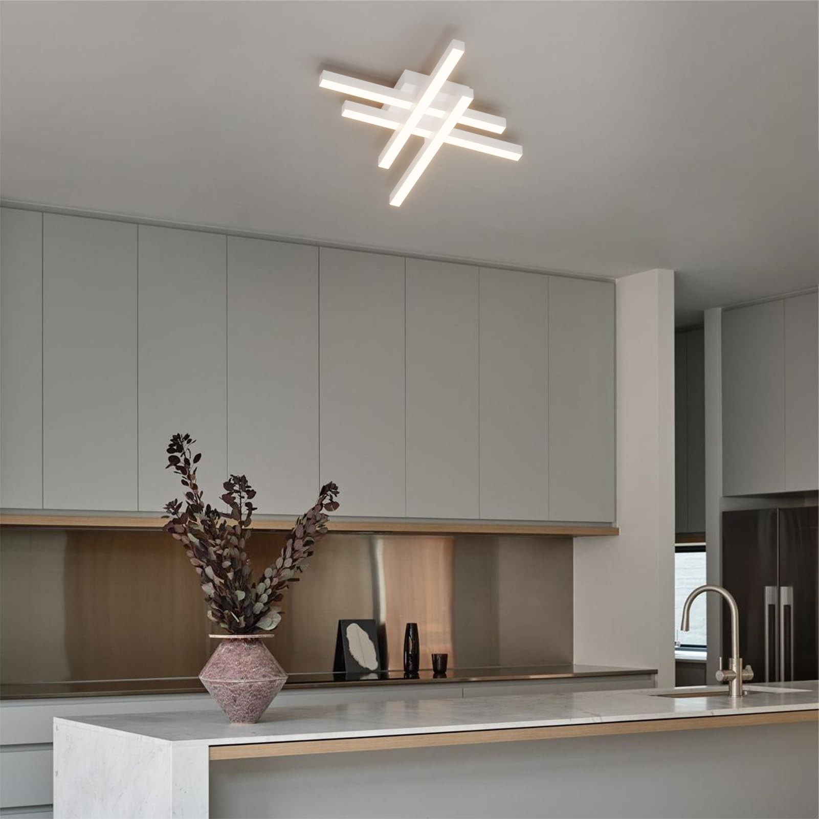 Klighten Plafoniera LED Soffitto 35W Dimmerabile Con Telecomando, Regolazione Luce E Colore, Bianco, 36x36x6 Cm
