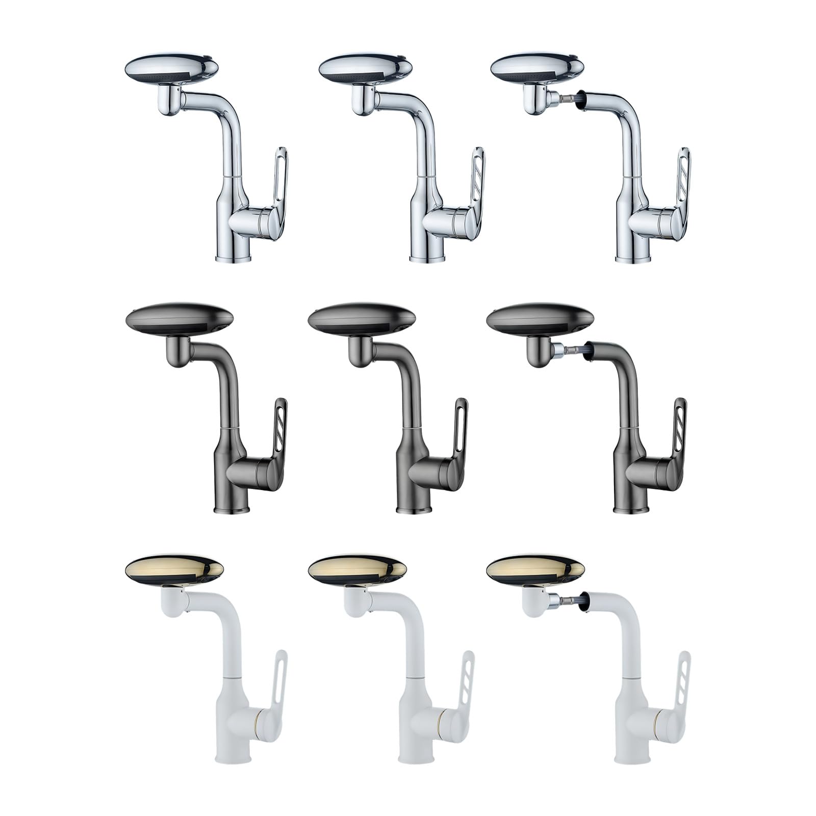 Regolatore del flusso dell'acqua, prolunga del rubinetto, metallo, movimento della cerniera a 360 gradi, installazione rapida, ugello per lavandino, risparmio acqua, braccio regolabile per