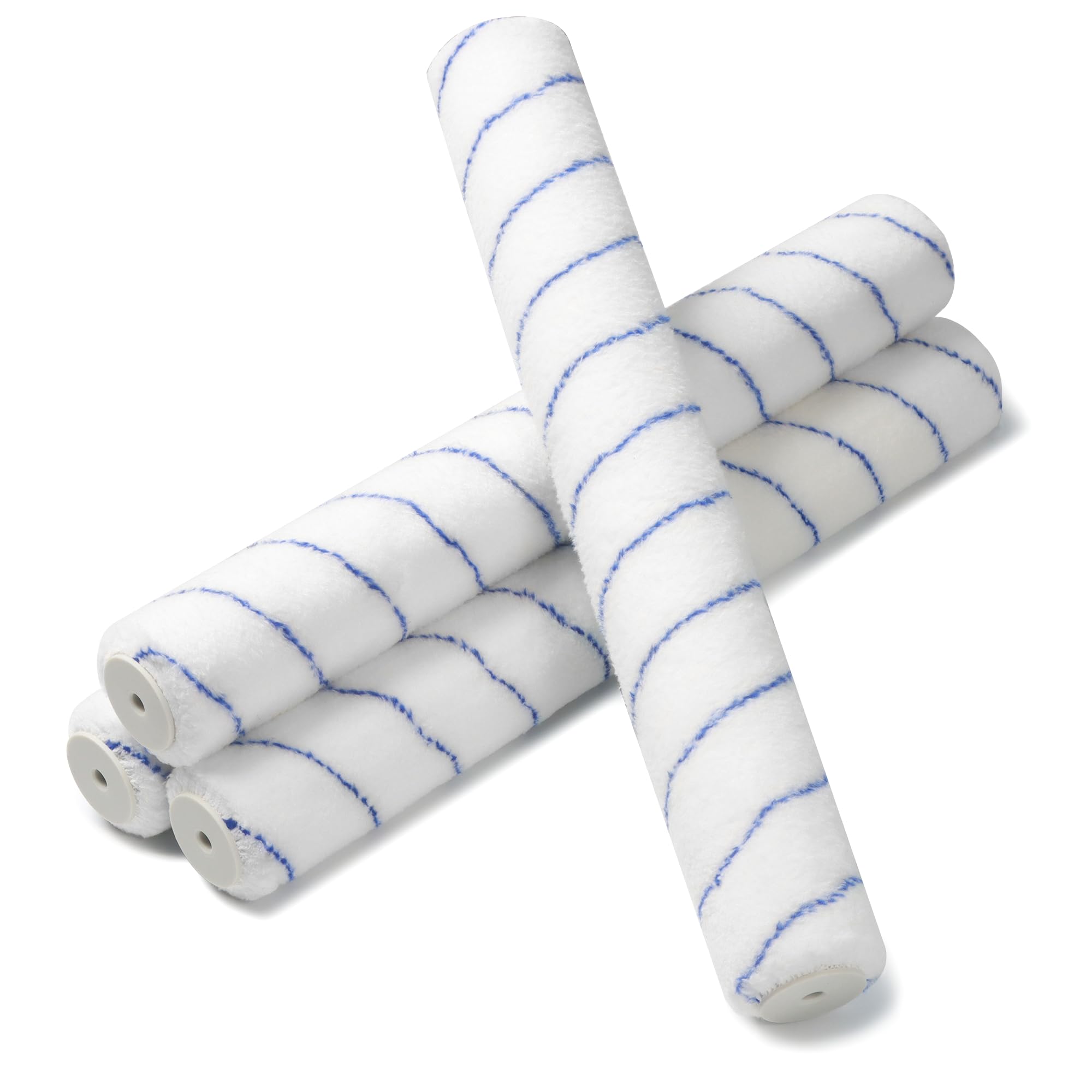 VOOMEY 18 Inch Wide Paint Roller Covers, Microfiber 1/2" Nap, 4 Pack Extra-Wide Coverage, Smooth Paint Release, Low Lint for Walls and Ceilings