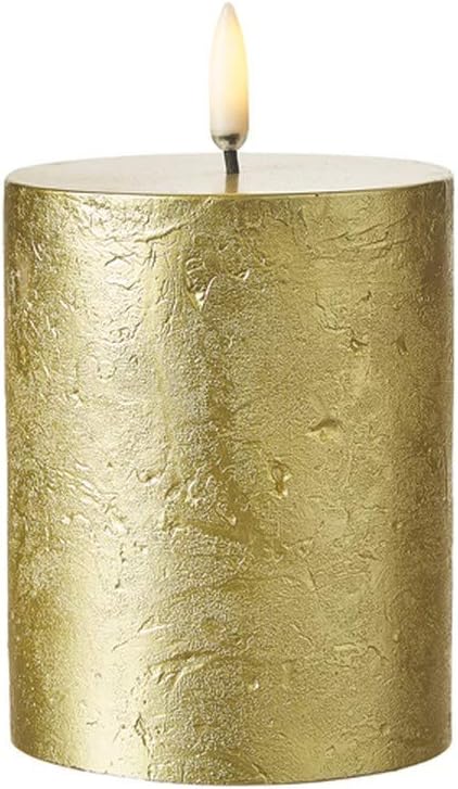3" X 5" GOLD TEXTURED PILLAR CANDLE