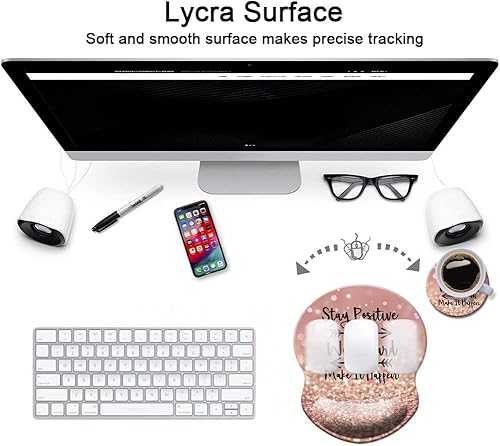 Miniatura 49 de Alfombrilla para mouse con soporte de muñeca, antideslizante, reposamuñecas para oficina, computadora, laptop y Mac, duradera, cómoda y ligera, cute