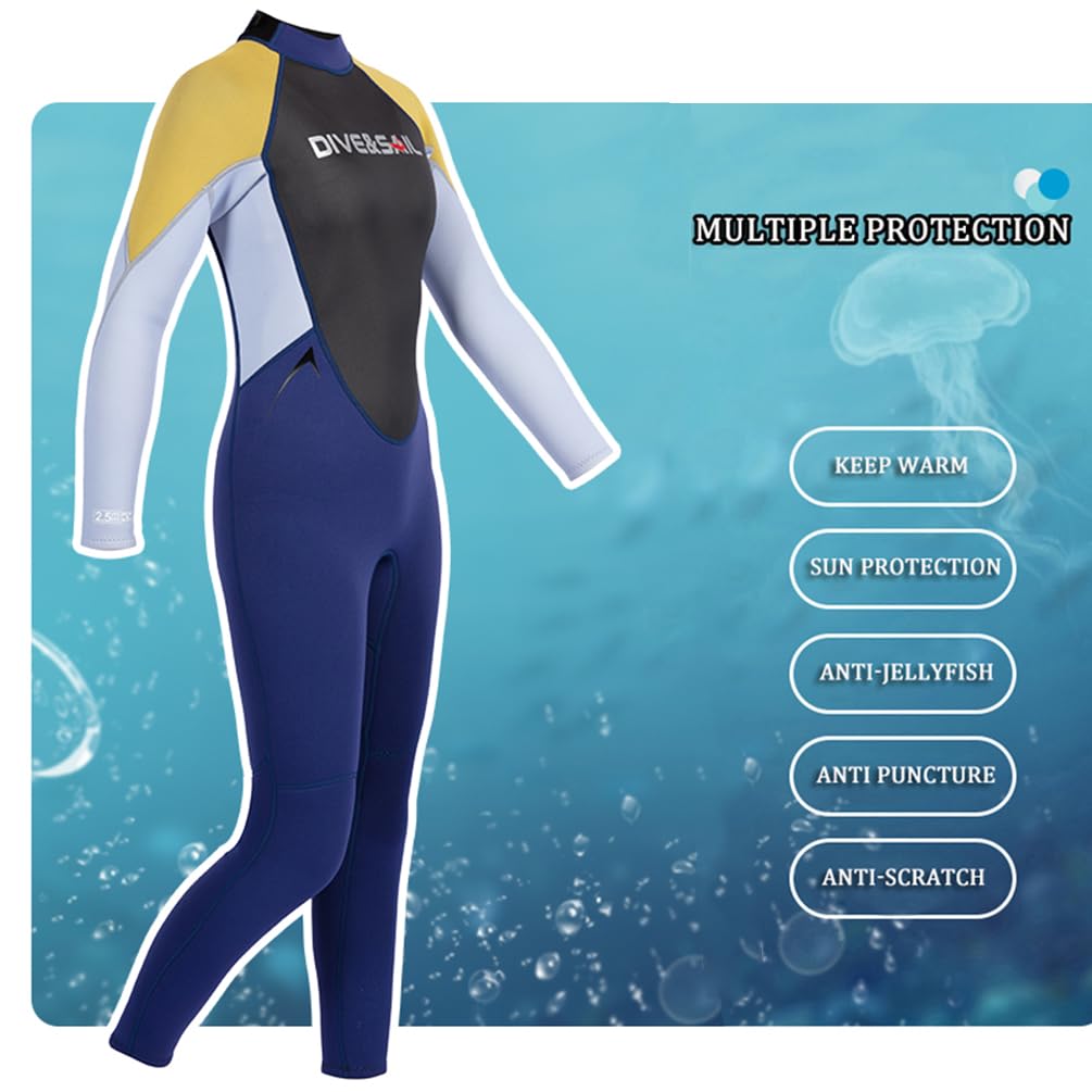 Traje de neopreno para niños de 2,5 mm para adolescentes, niños y niñas, térmico, de una pieza, para buceo, surf, natación, 8 – 16