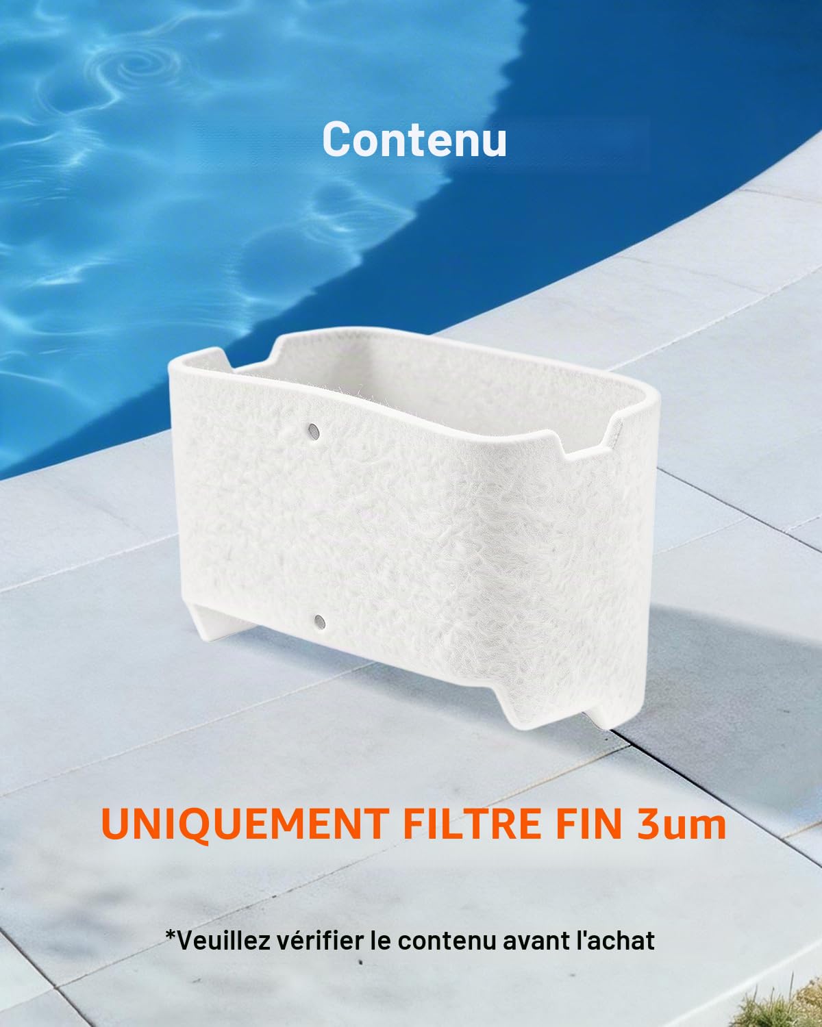 Gosvor Filtres Ultra-Fins 3 microns (Lot de 2), compatibles avec LiteVac G1 R obot Piscine, Accessoires de Remplacement d’Origine, pour Une clarté cristalline améliorée, Cadre Non Inclus
