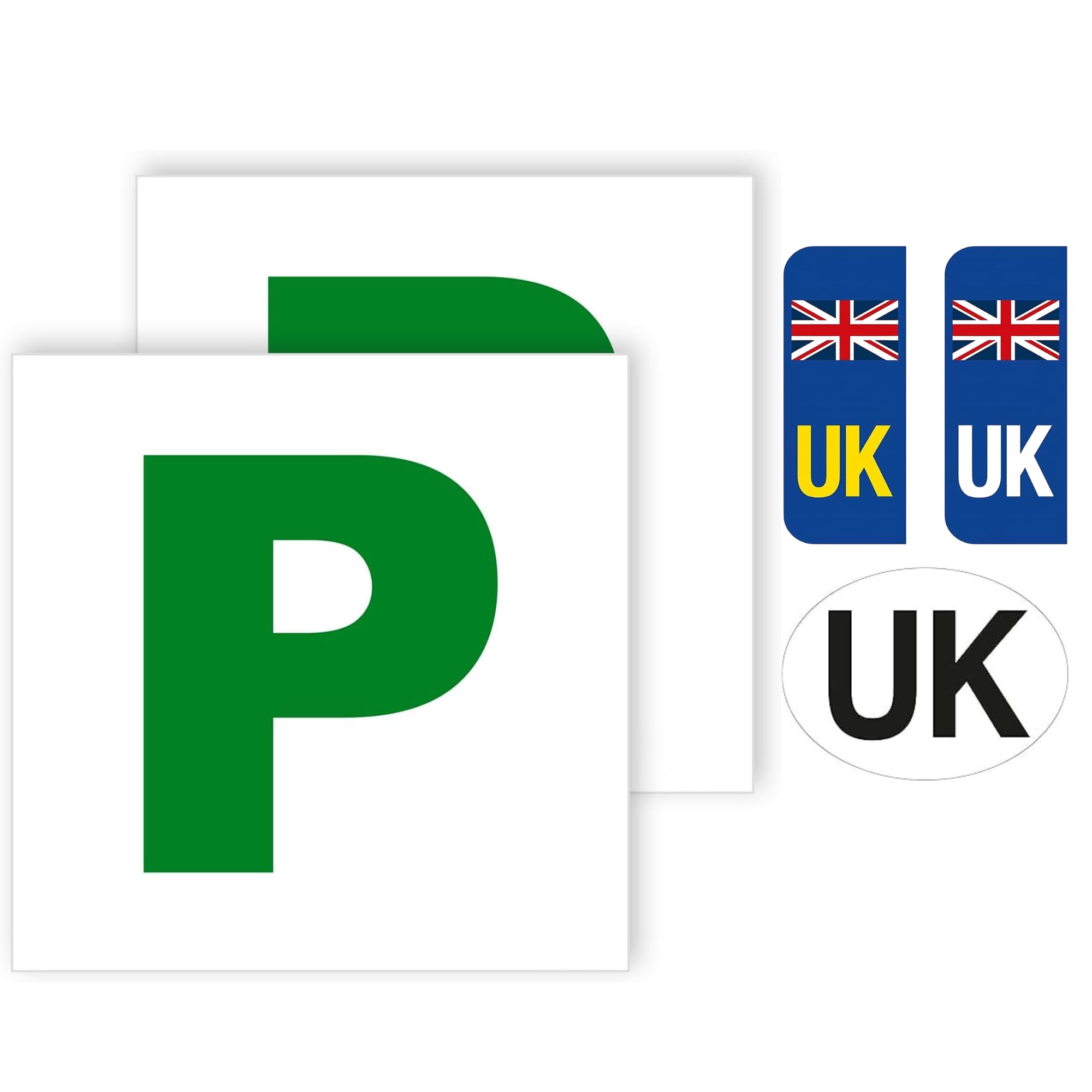 Angel Rose® Pack of 2 P Plates Sticker (178 x 178 mm) P Plates for Car Self Adhesive Waterproof P Plates for Learner Plates Self Adhesive (2 P Plates) — view 7
