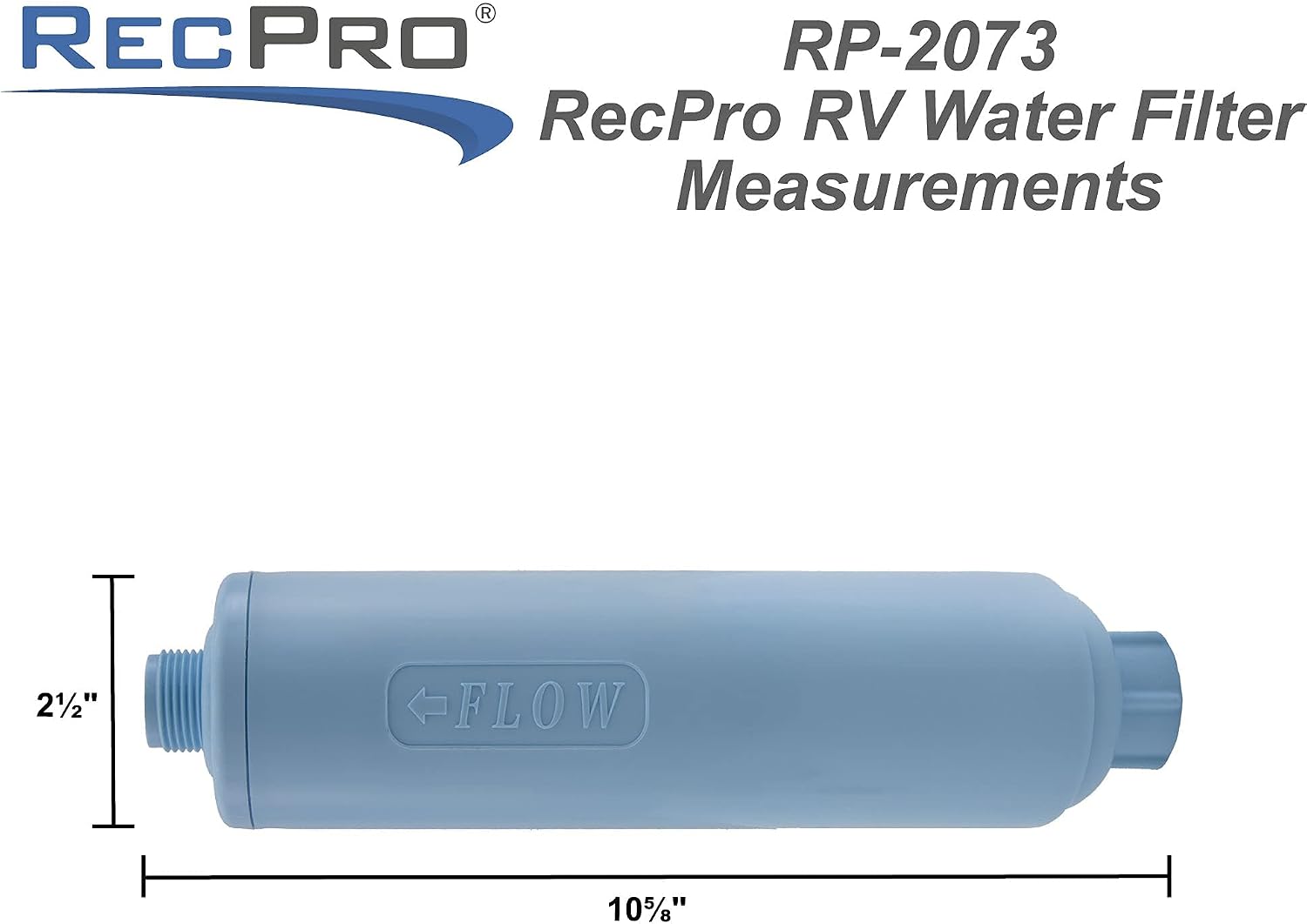 RecPro RV Water Filter with Optional Flexible Hose Protector (2 Pack) | RV & Marine