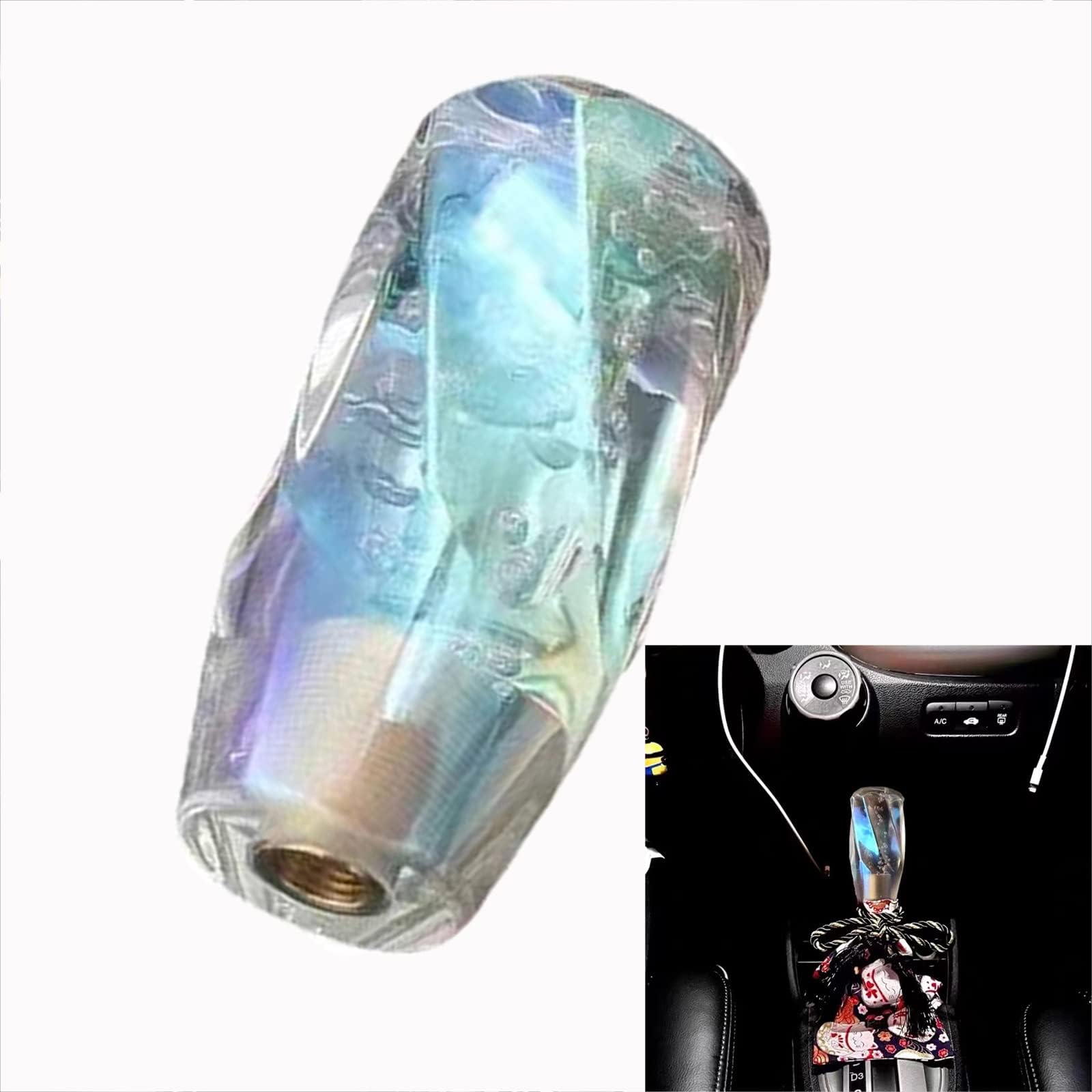 Gear Shift Knob Car Speed Gear Stick Shift Knobs Crystal Shift Lever Knob with 3 Adapter Auto Knob for Most Automatic Manual Vehicles (3.9 inch/10CM)