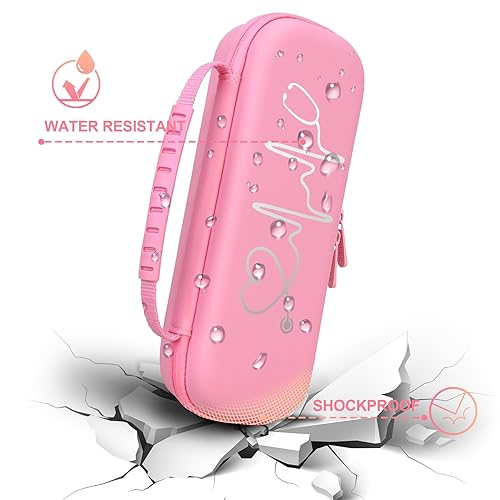 Miniatura 5 de BOVKE Estuche para estetoscopio de viaje para 3M Littmann Classic III ligero II SE estetoscopios ligeros acústicos MDF bolsillo de malla para luces