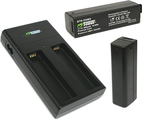 Miniatura 1 de Wasabi Power DJI Osmo Batería Inteligente (paquete de 2) y cargador dual para DJI Osmo, Osmo Mobile, Osmo+