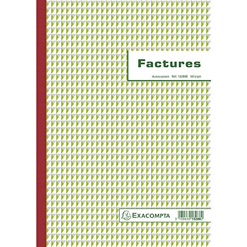 Exacompta   Ref. 13288E   1 Manifold FACTURRES   50 hojas numeradas y autocopiantes   triplicatas (1 original + 2 copias)   formato A4   fabricado en Francia