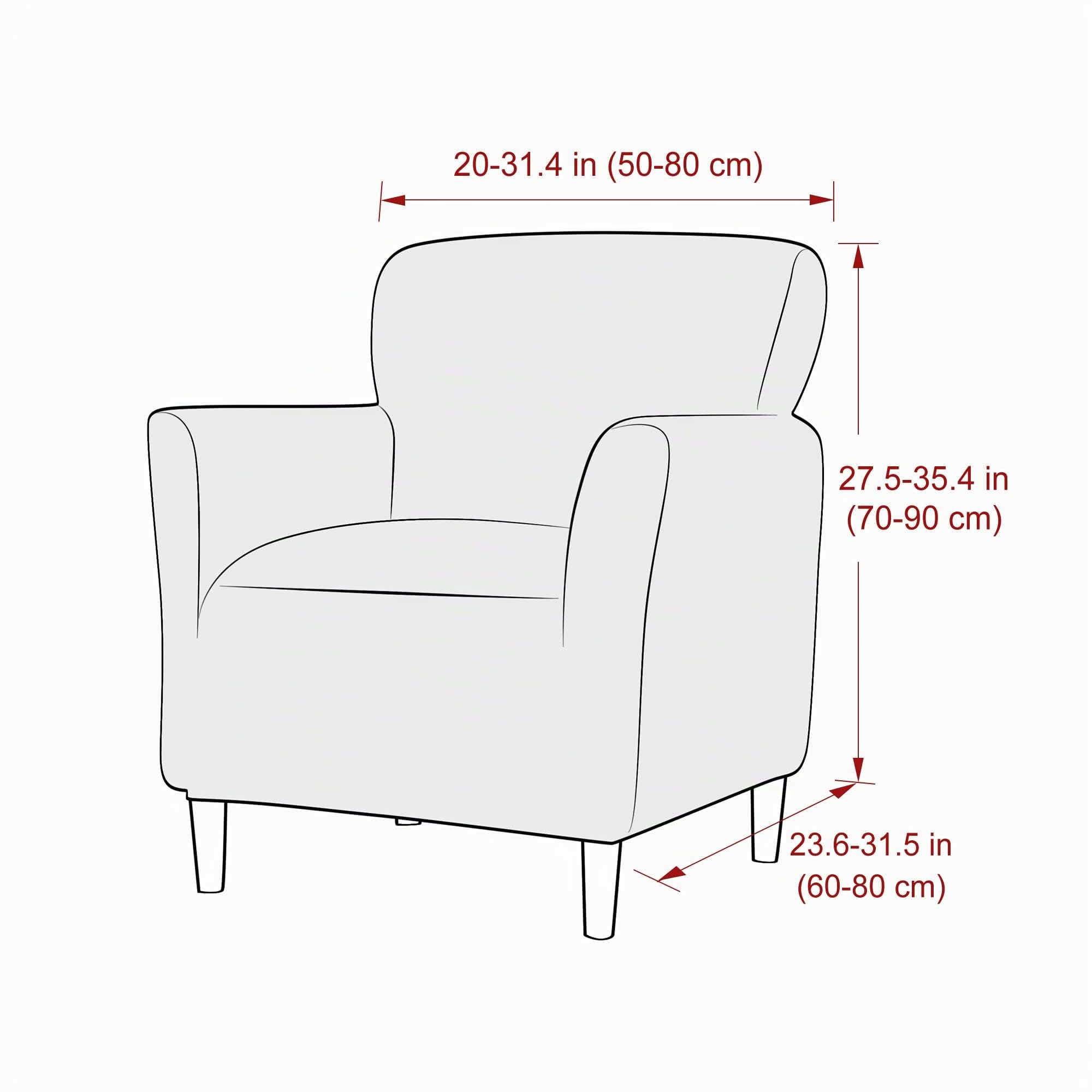 SHANNA Stretch-Bankett-Stuhlhussen: 1 Stück, luxuriöser gestrickter Sesselhussen aus der Mitte des Jahrhunderts, superweich, mit Schaumstoffstangen, Möbelschutz, für Wohnzimmer (A-Schwarz)